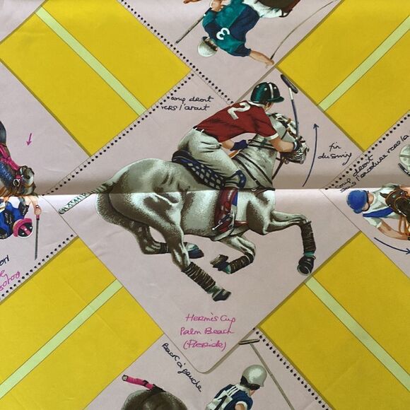 Hermès Le Monde du Polo 100% Silk Scarf 90cm - Picture 8 of 15